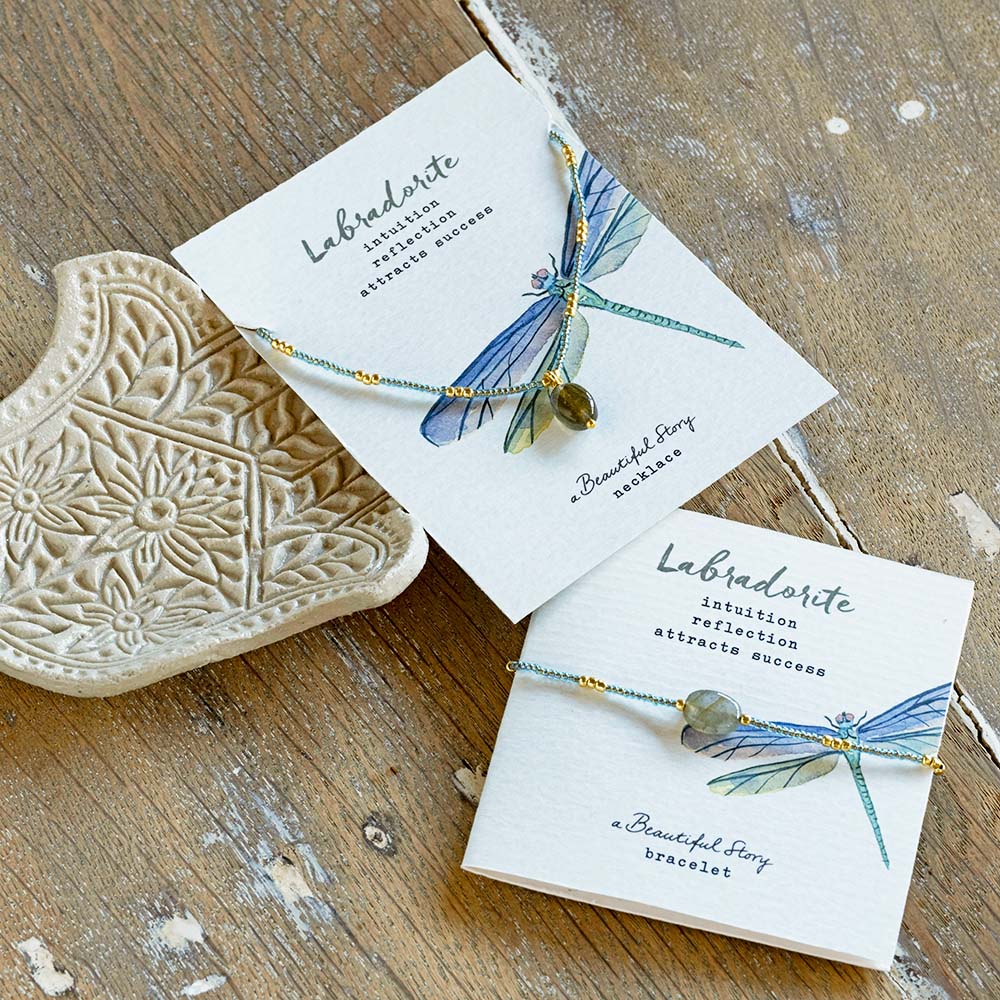 Wishing Labradorit Halskette Goldfarben