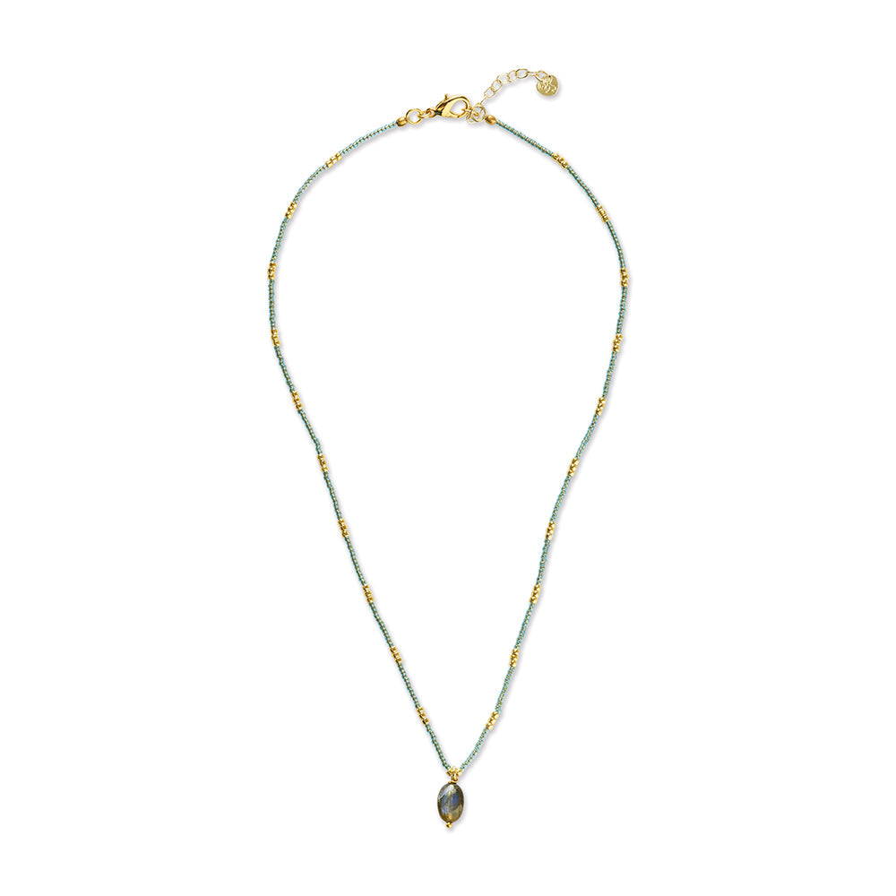 Wishing Labradorit Halskette Goldfarben