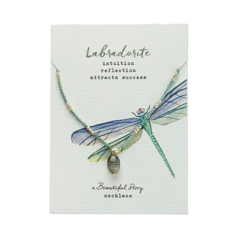 Wishing Labradorit Halskette Silberfarben