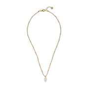Wishing Rosenquarz Halskette Goldfarben