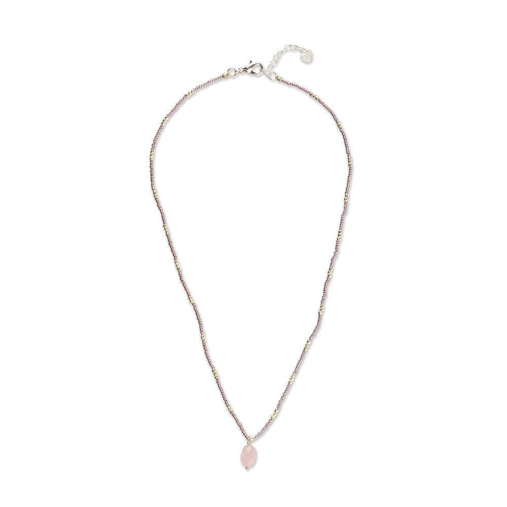 Wishing Rozenkwarts Ketting Zilverkleurig