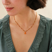 Wishing Karneol Halskette Goldfarben