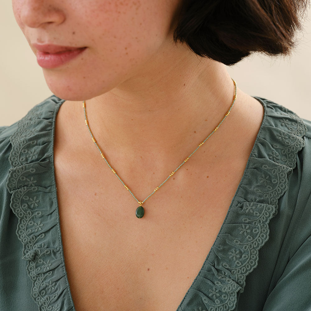 Wishing Aventurijn Ketting Goudkleurig