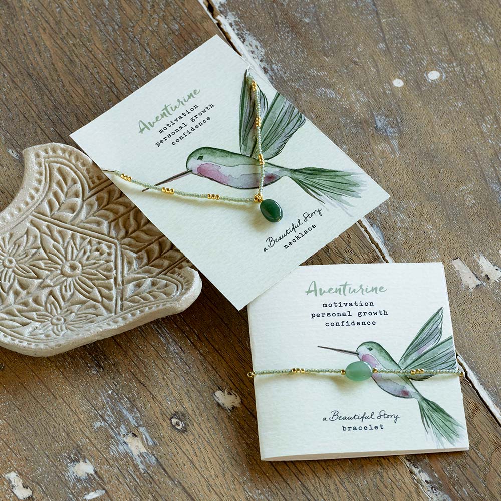 Wishing Aventurijn Ketting Goudkleurig