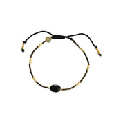 Wanting Schwarzer Onyx Armband Goldfarben