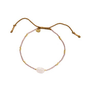 Wanting Rose Quartz Bracelet Gold Colored