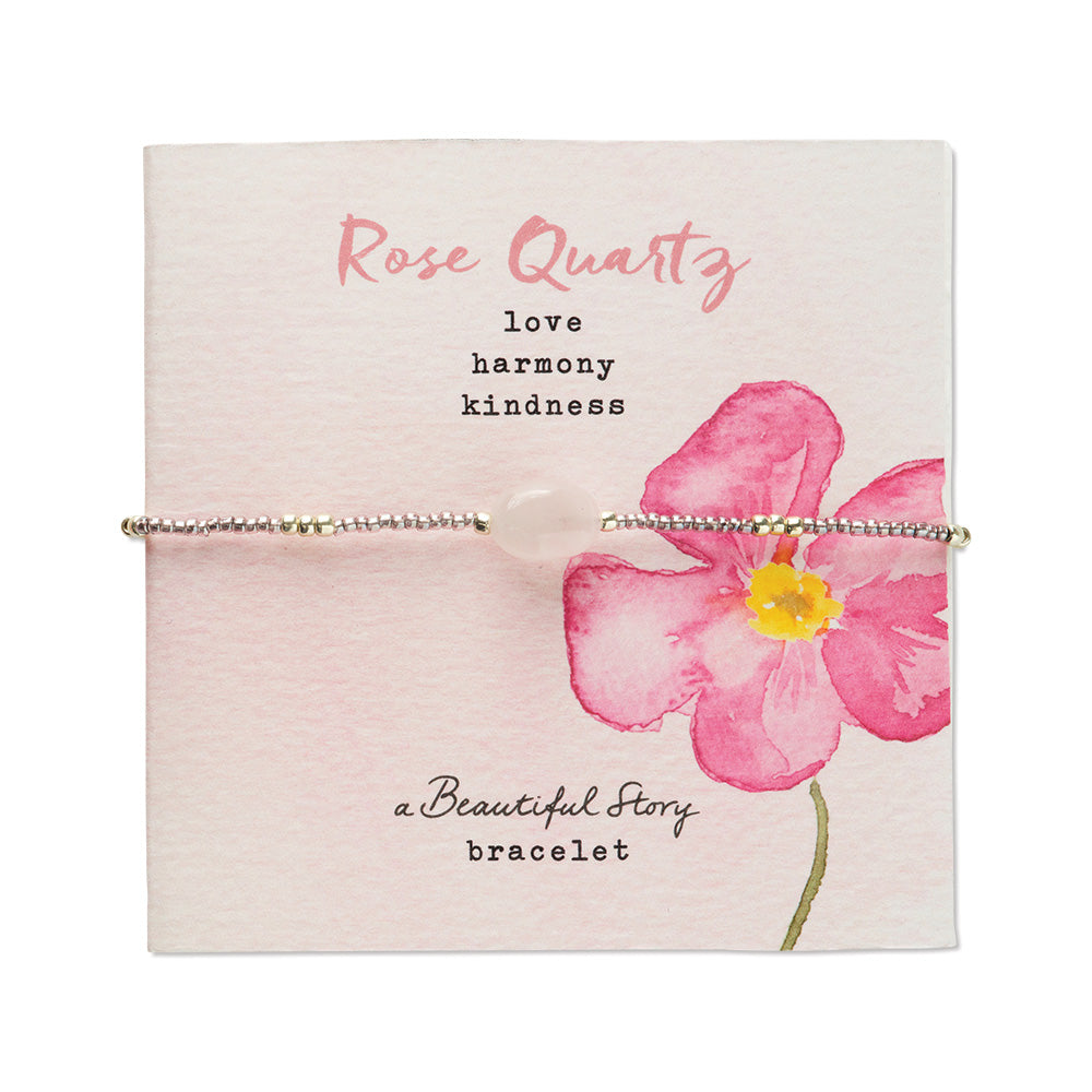 Wanting Rose Quartz Bracelet Silver Colored