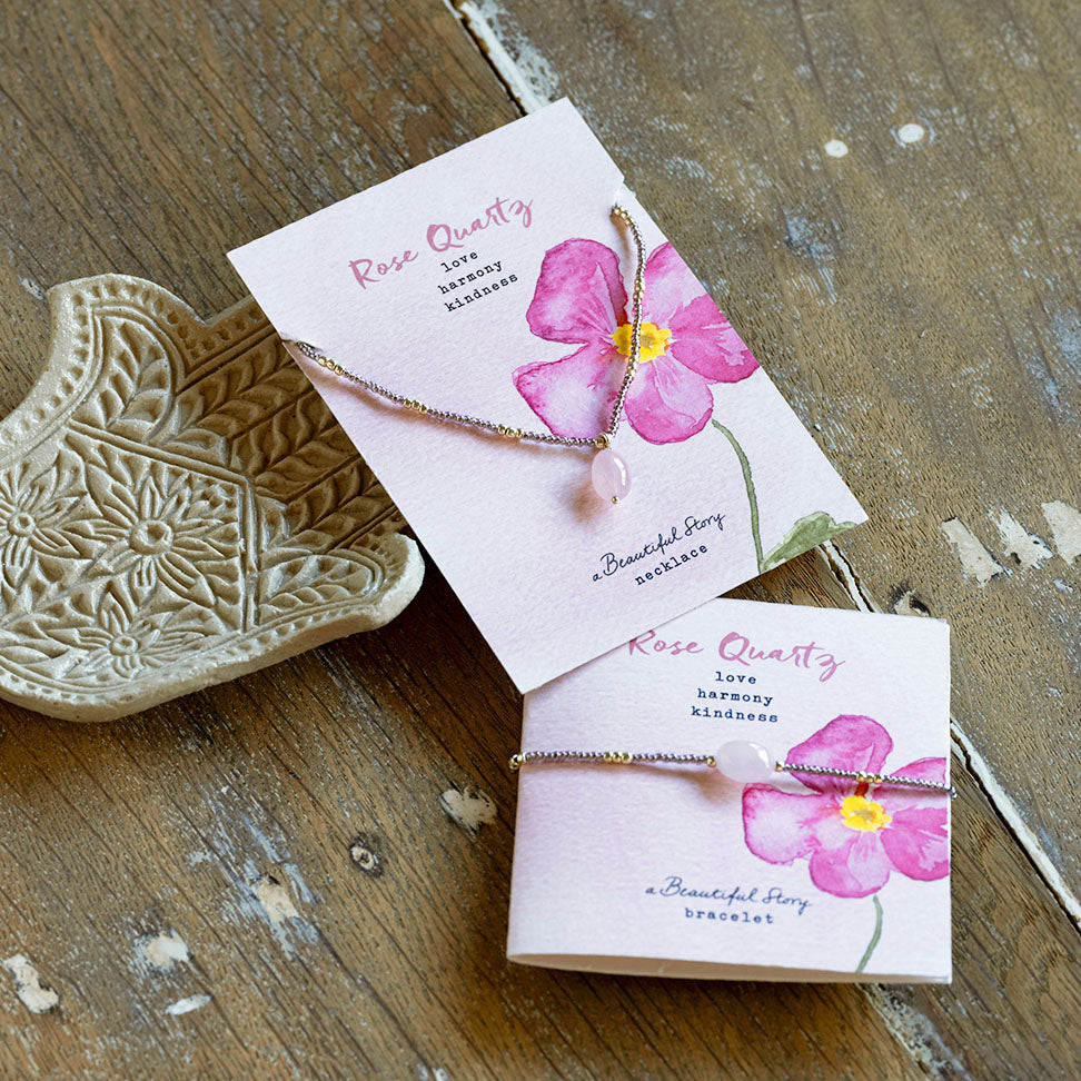 Wanting Rose Quartz Bracelet Silver Colored