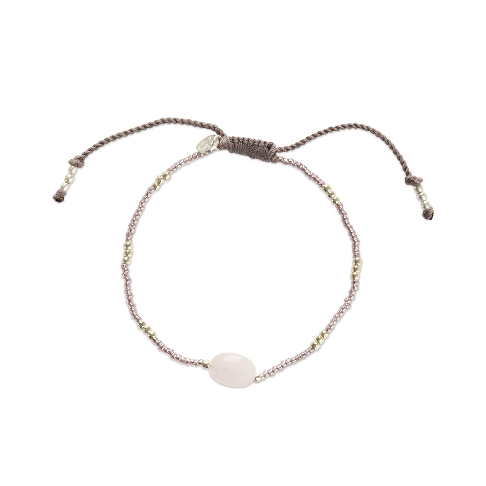 Wanting Rose Quartz Bracelet Silver Colored