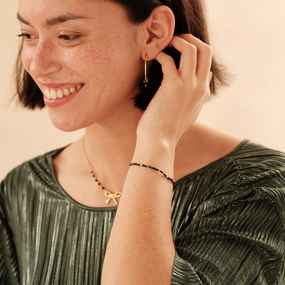 Sparkling Schwarzer Onyx Lapislazuli Armband