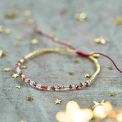 Sparkling Granat Rosenquarz Armband