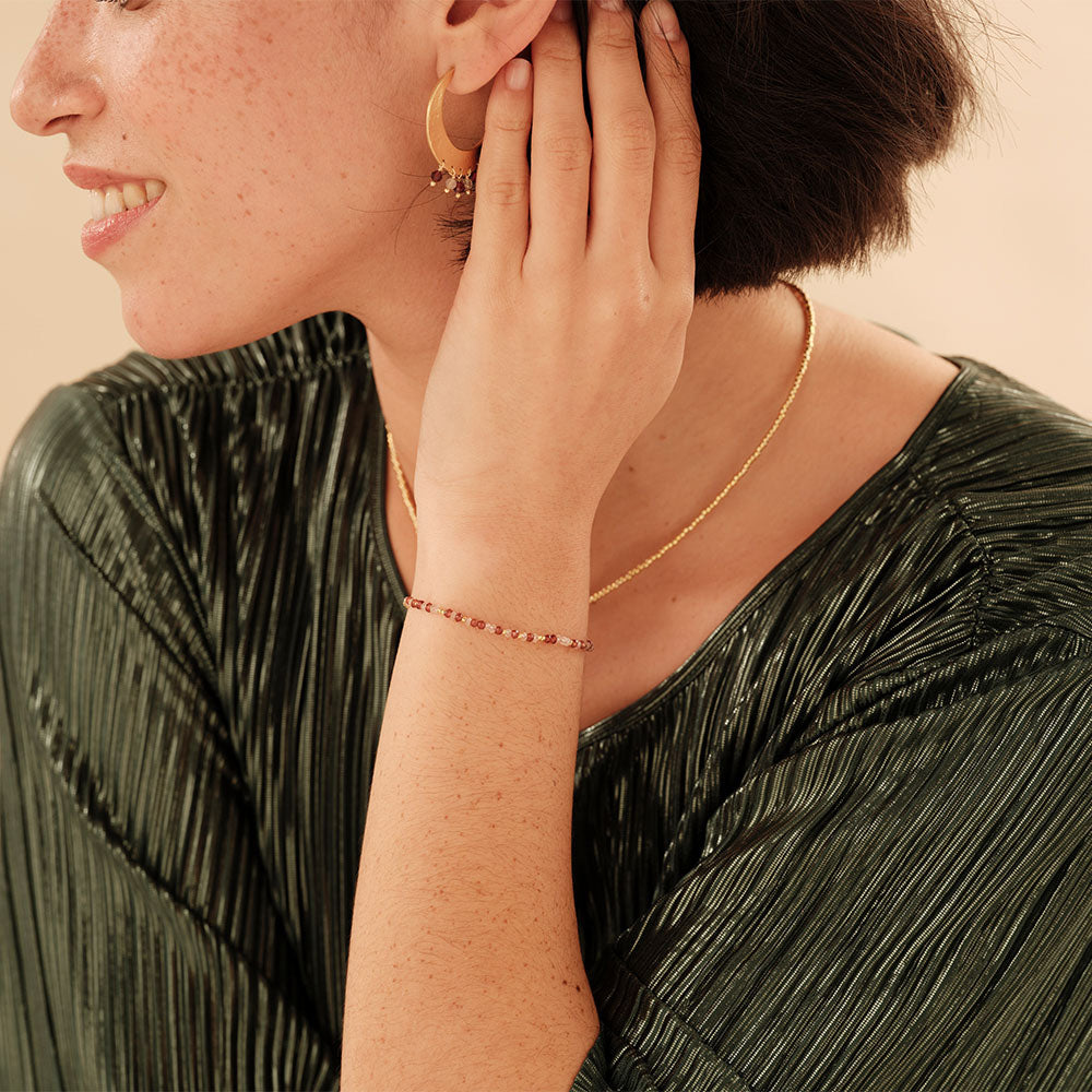 Sparkling Granat Rosenquarz Armband