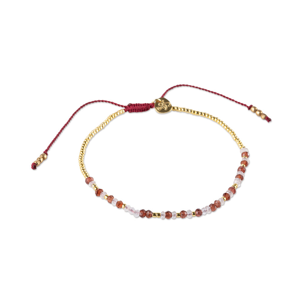 Sparkling Granat Rosenquarz Armband