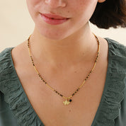 Honored Zwarte Onyx Ketting Goudkleurig