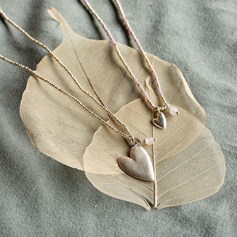 Honored Rose Quartz Necklace Silver Colored