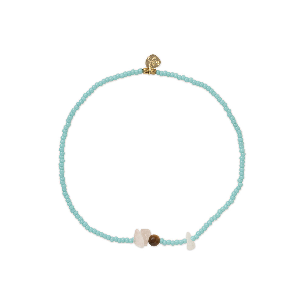 Whisper Rose Quartz Tiger Eye Anklet
