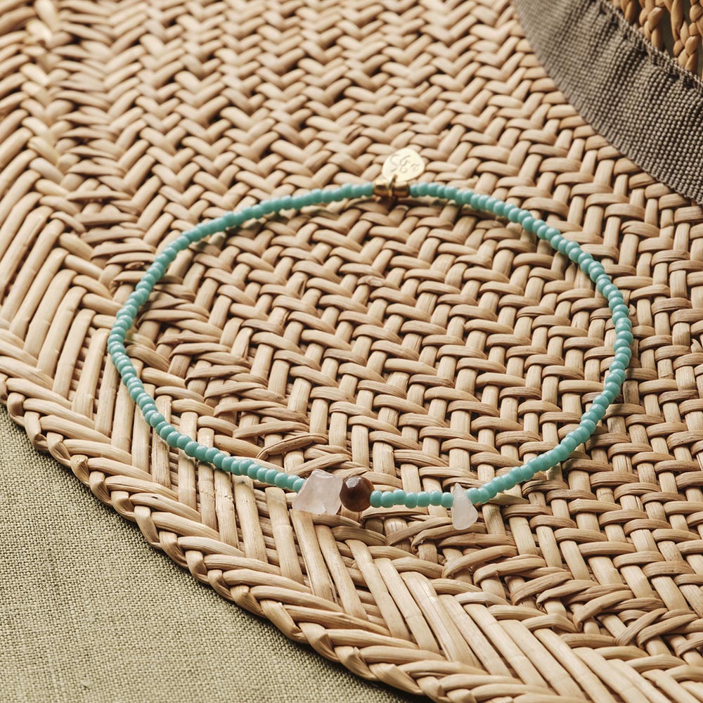 Whisper Rose Quartz Tiger Eye Anklet