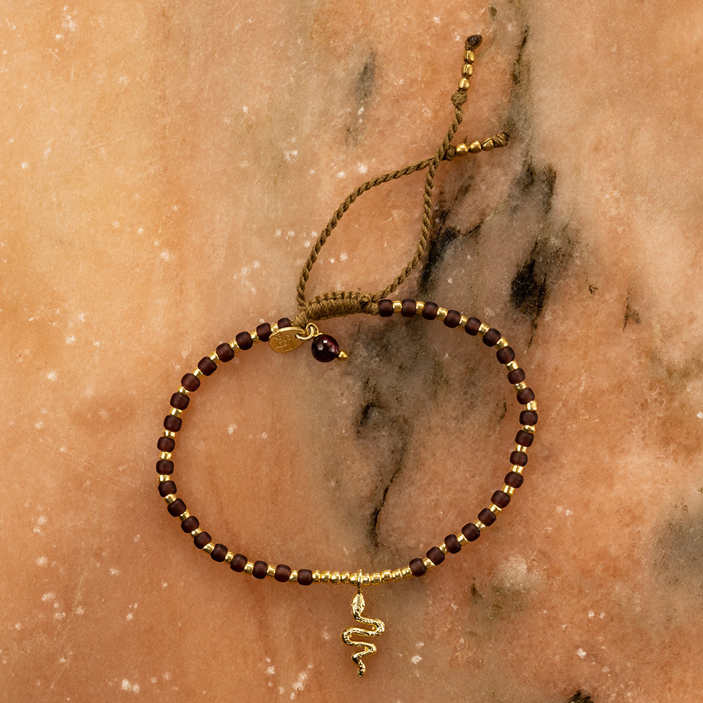 Untamed Schlange Granat Armband