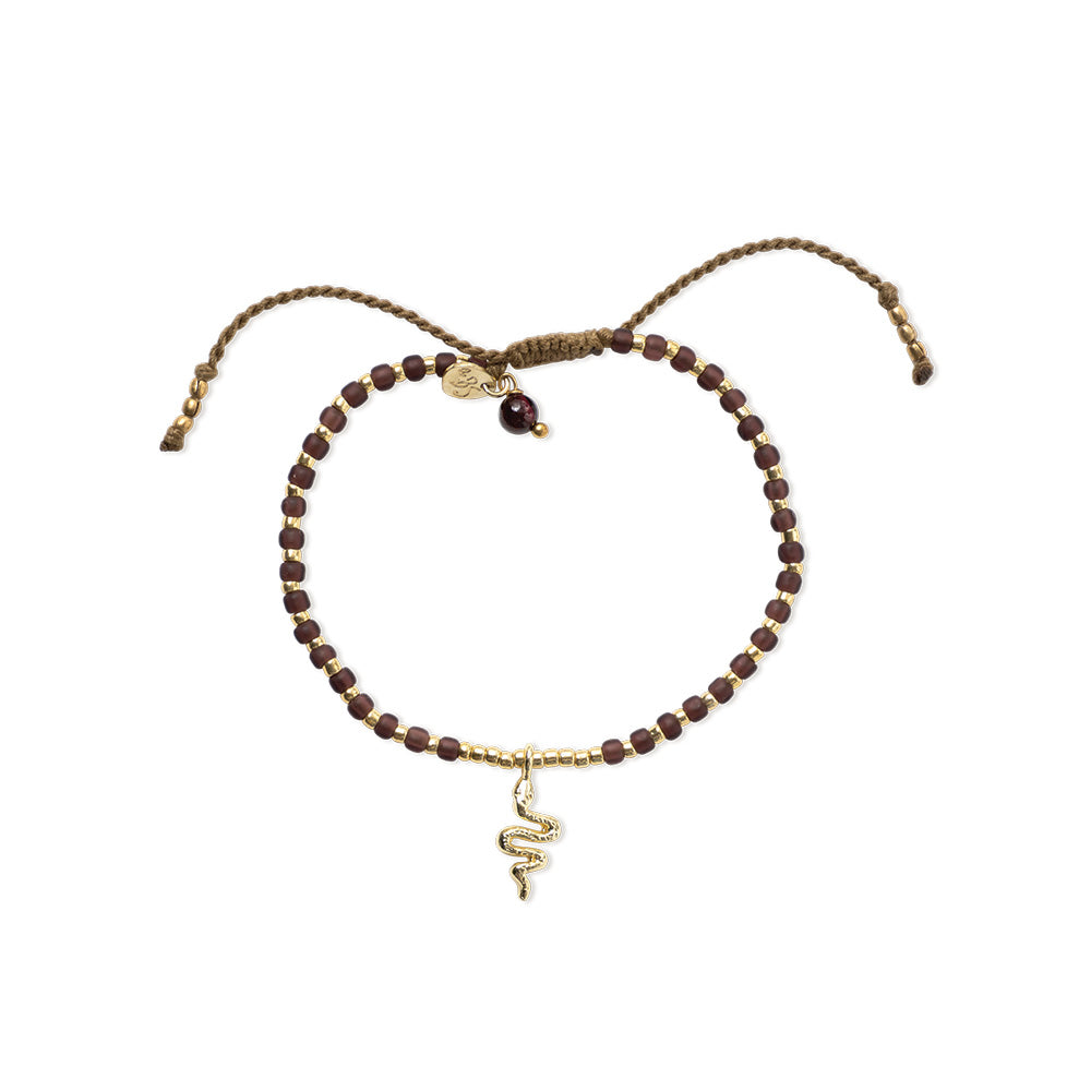 Untamed Schlange Granat Armband