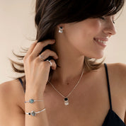 Promising Labradoriet Ioliet Verzilverde Armband