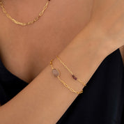 Affinity Pfirsich Mondstein Granat vergoldetes Armband