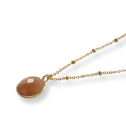  Adoration Perzik Maansteen Vergulde Ketting