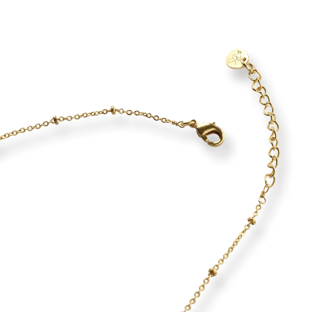  Adoration Perzik Maansteen Vergulde Ketting