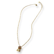 Authentic Perzik Maansteen Vergulde Ketting