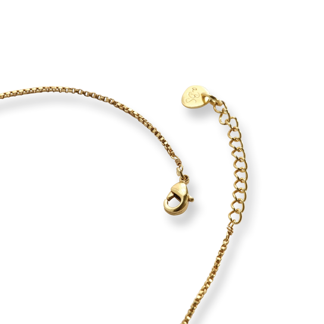 Authentic Perzik Maansteen Vergulde Ketting