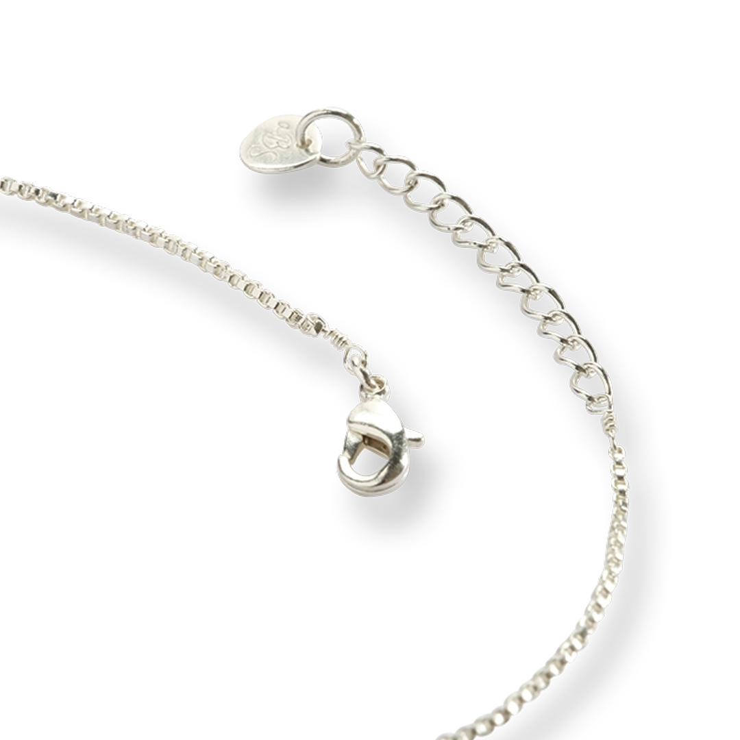 Authentic Schwarzer Onyx versilberte Halskette