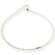 Encourage Perzik Maansteen Granaat Vergulde Ketting