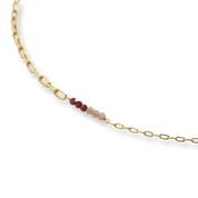 Encourage Perzik Maansteen Granaat Vergulde Ketting
