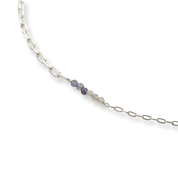 Encourage Labradorit Iolith versilberte Halskette