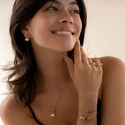 Belief Perzik Maansteen Vergulde Oorbellen