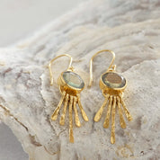 Praising Labradoriet Vergulde Oorbellen