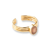 Attentive Perzik Maansteen Vergulde Ring