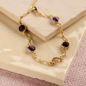 Mesmerized Granat Amethyst Pfirsich-Mondstein Armband