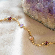 Mesmerized Granat Amethyst Pfirsich-Mondstein Armband
