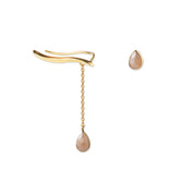 Fantasize Pfirsich-Mondstein Ohrring-Set