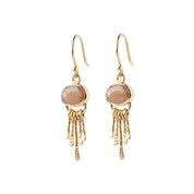 Praising Perzikmaansteen Oorbellen Verguld