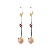 Magnificent Pfirsich-Mondstein Ohrringe