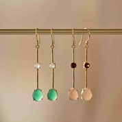 Magnificent Pfirsich-Mondstein Ohrringe