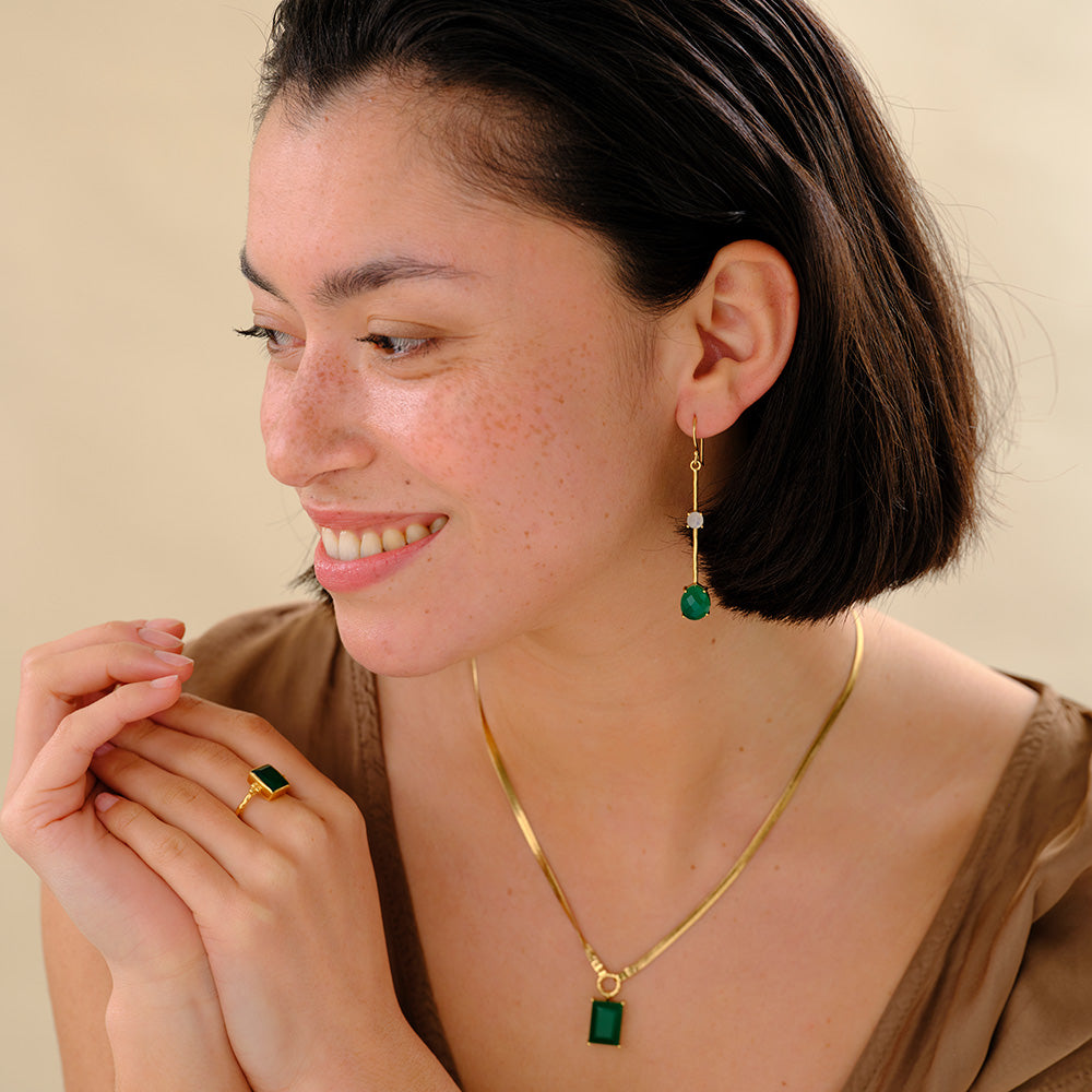 Magnificent Groene Onyx Oorbellen