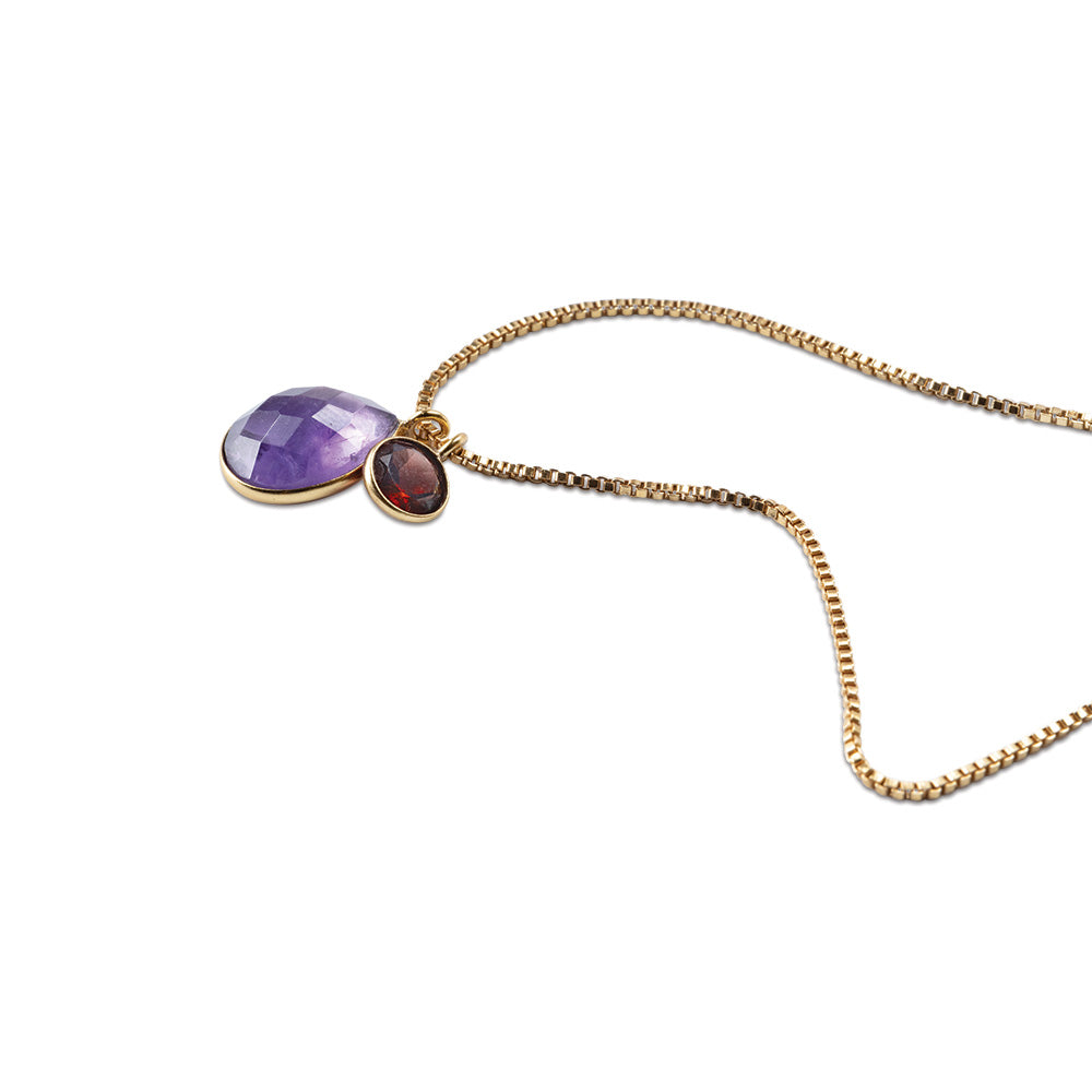 Devote Amethyst Granat Halskette