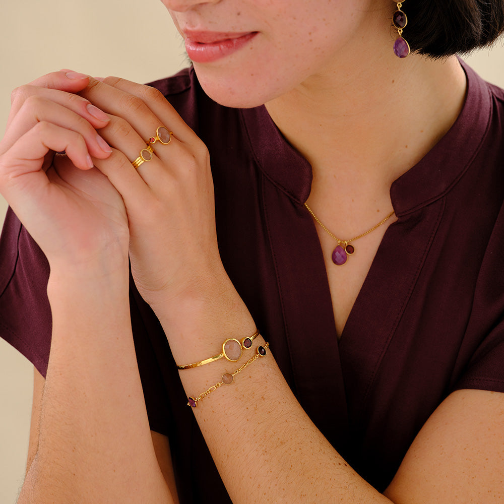 Devote Amethyst Granat Halskette