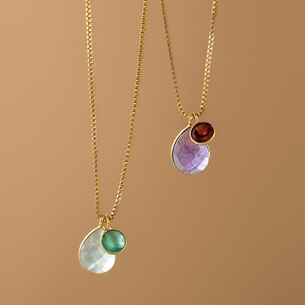 Devote Prehnit Grüner Onyx Halskette