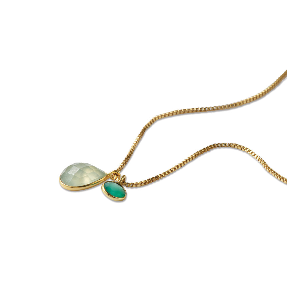 Devote Prehnit Grüner Onyx Halskette