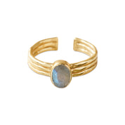 Attentive Labradorit Ring vergoldet