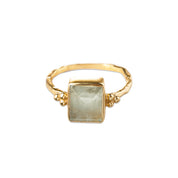 Incredible Prehnit Ring vergoldet - 18,5