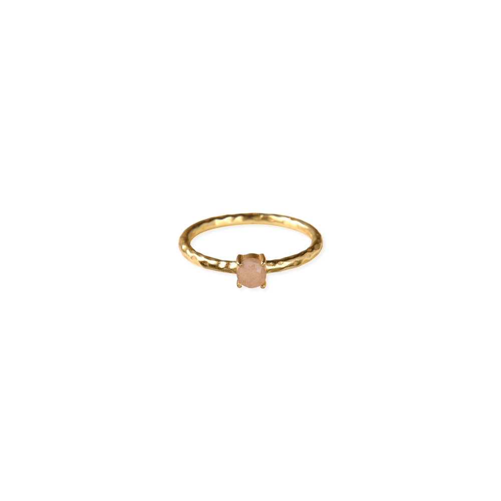 Halo Peach Moonstone Ring - 16,5